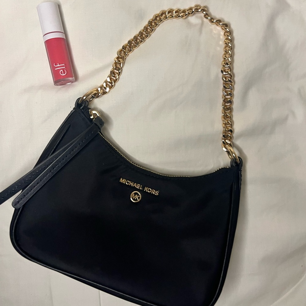 Michael Kors Small Nylon Bag with Gold Chain Shoulder Strap